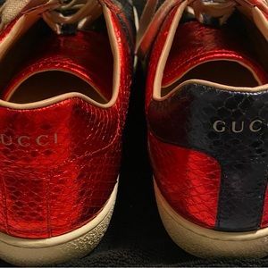 Authentic, Rare Hard to find!! GUCCI ACE "Red&Blue Snakeskin Size 12 Men, No Box